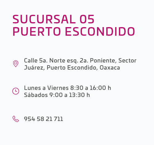 dirección sucursal puerto escondido