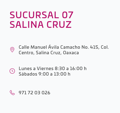 dirección sucursal salina cruz