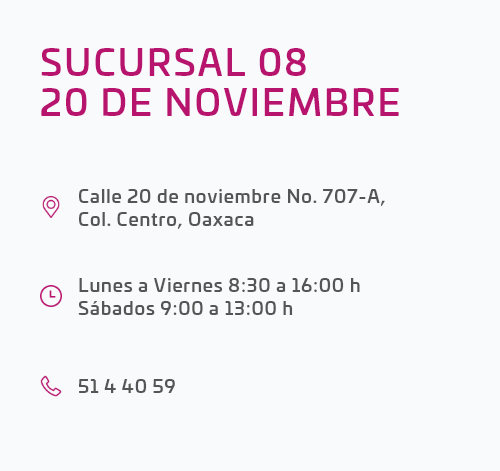 dirección sucursal 20 de noviembre