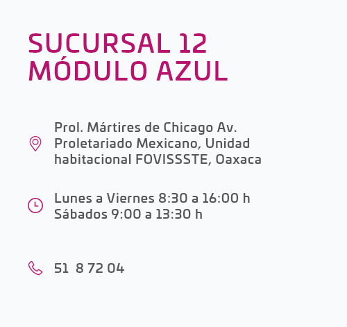 dirección sucursal módulo azul
